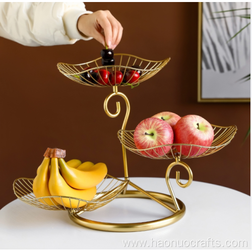 A three-tiered fruit basket